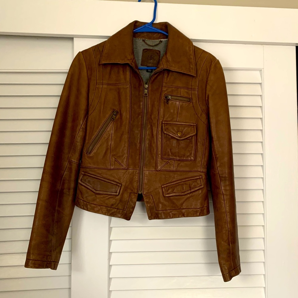 Banana Republic Cropped Leather Jacket Small